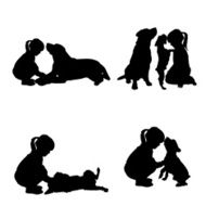 Vector silhouette of child N41