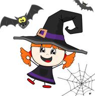 little girl with witch costume