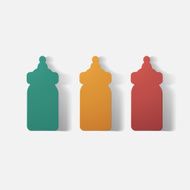 Paper clipped sticker baby bottle N8