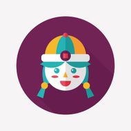 Chinese New Year girl flat icon with long shadow eps10 N150