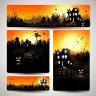 Set of Halloween banners