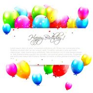 Birthday balloons on white background