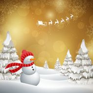 Vector Christmas Design with Snowman N8
