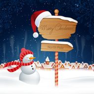 Vector Christmas Design with Snowman N9