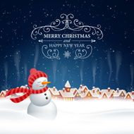 Vector Christmas Design with Snowman N10