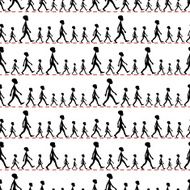 Walking silhouettes seamless pattern