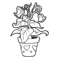 Coloring book (Flower in a pot)