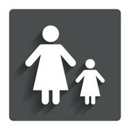 One-parent family with one child sign icon N32
