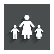 One-parent family with two children sign icon N18