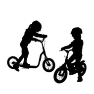 Vector silhouette of children N348