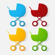 Paper clipped sticker buggy N8