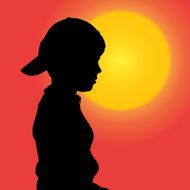 Vector silhouette of boy N61