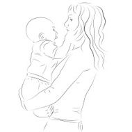 Mother and her baby sketch