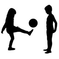 Vector silhouette of children N352