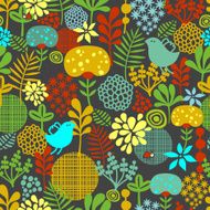 eamless pattern with colorful birds
