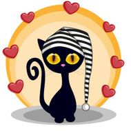 Black kitten with hearts N2