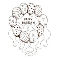 Air balloons frame with text for birthday party