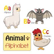 Alphabet animals from A to C