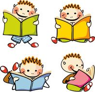 Children reading book