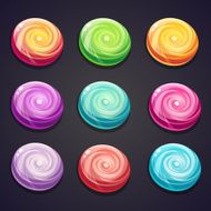 Set of candies different colors for computer games