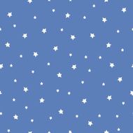 Seamless pattern with stars on blue background