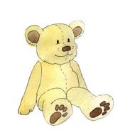 Watercolor teddy bear