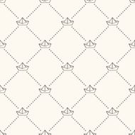 Seamless nautical retro pattern with paper boats
