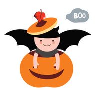 Cute baby bat from pumpkin