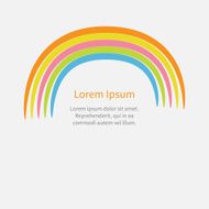Cute cartoon rainbow Flat design style