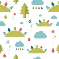 Child seamless pattern Forest concept N3