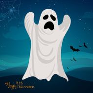 Vector Halloween Background with Ghost N4