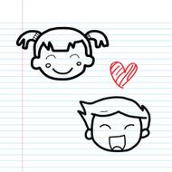 love preschool cartoon sketch