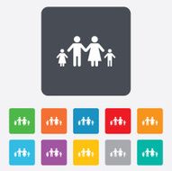 Complete family with two children sign icon N13