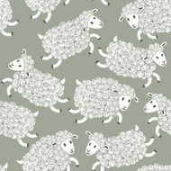 Seamless pattern with cute sheep N6