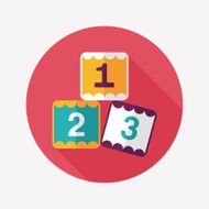 123 blocks flat icon with long shadow eps10 N35