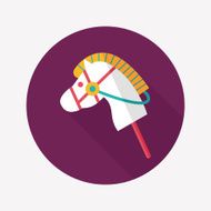 toy horse flat icon with long shadow eps10 N46