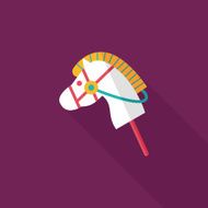 toy horse flat icon with long shadow eps10 N47