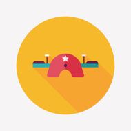 Playground Seesaw flat icon with long shadow N8