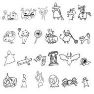hand drawing cartoon character halloween N3