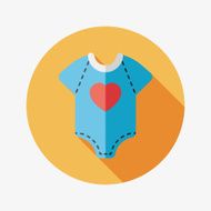 baby onesie flat icon with long shadow EPS 10 N38