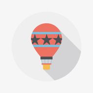 Hot Air Balloon flat icon with long shadow N16