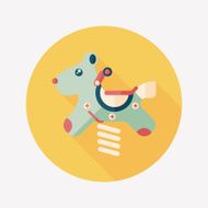 playground toy horse flat icon with long shadow N9
