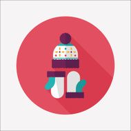 Christmas accessories flat icon with long shadow eps10 N17