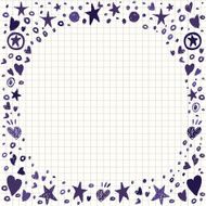 Abstract Background with Hearts and Stars Shapes Hand Drawin scribble N2