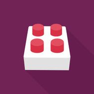 bricks toy flat icon with long shadow eps10 N71