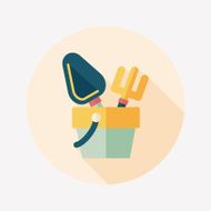 Shovel and bucket toys flat icon with long shadow eps10 N29