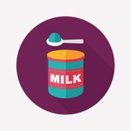 Powdered milk flat icon with long shadow eps 10 N3