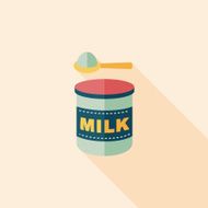 Powdered milk flat icon with long shadow eps 10 N4