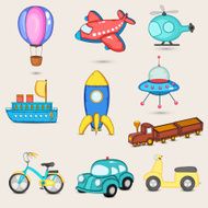 Set of transport toys