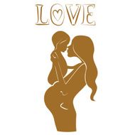 Lovely design Pregnant mother with baby